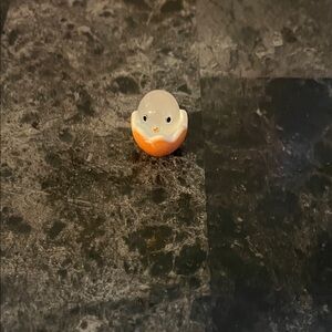 Ceramic Orange & White Chick Figurine